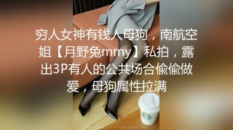 穷人女神有钱人母狗，南航空姐【月野兔mmy】私拍，露出3P有人的公共场合偸偸做爱，母狗属性拉满