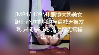 [MP4/ 409M] 眼镜大奶美女 跑阳台边抽烟边摸逼减乏被发现 只能惩罚她 女上位无套输出 内射